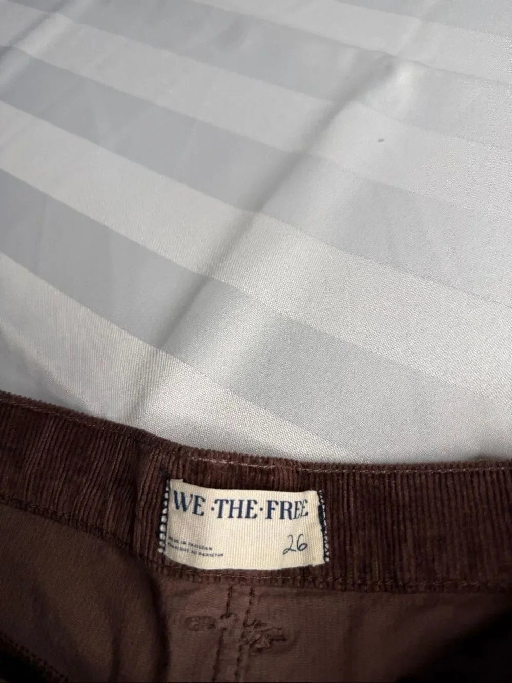 NWT Free People High Rise Straight Leg Brown Corduroy Pants Size 26 New